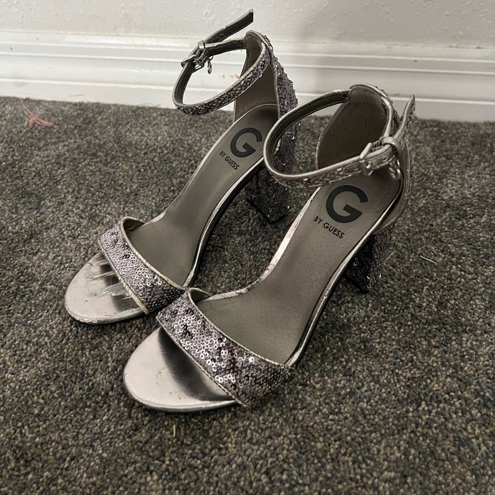 Guess Silver Sequin Shoes